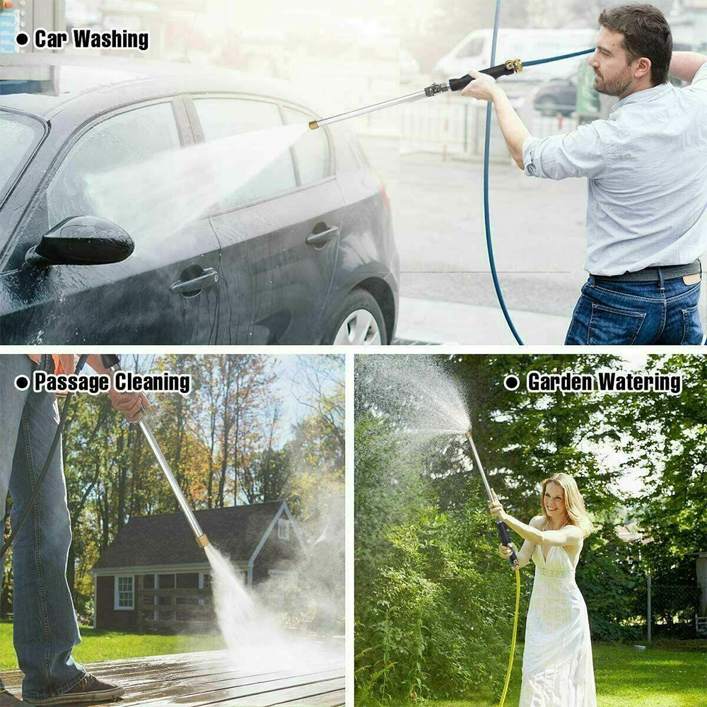 Miuline High Pressure Power Water Gun,Portable Car Washer Water Jet,Extendable Garden Hose Watering Sprayer with Nozzle Tips for Car Window Glass